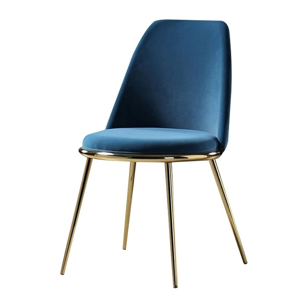 Raj Furniture Dining Chairs Set Office, Reception Chairs, Kitchen Dining Chairs, Living Room Chairs With Metal Legs Velvet Seat And Backrests For Office Lounge Dining Kitchen Bedroom Chairs, Blue