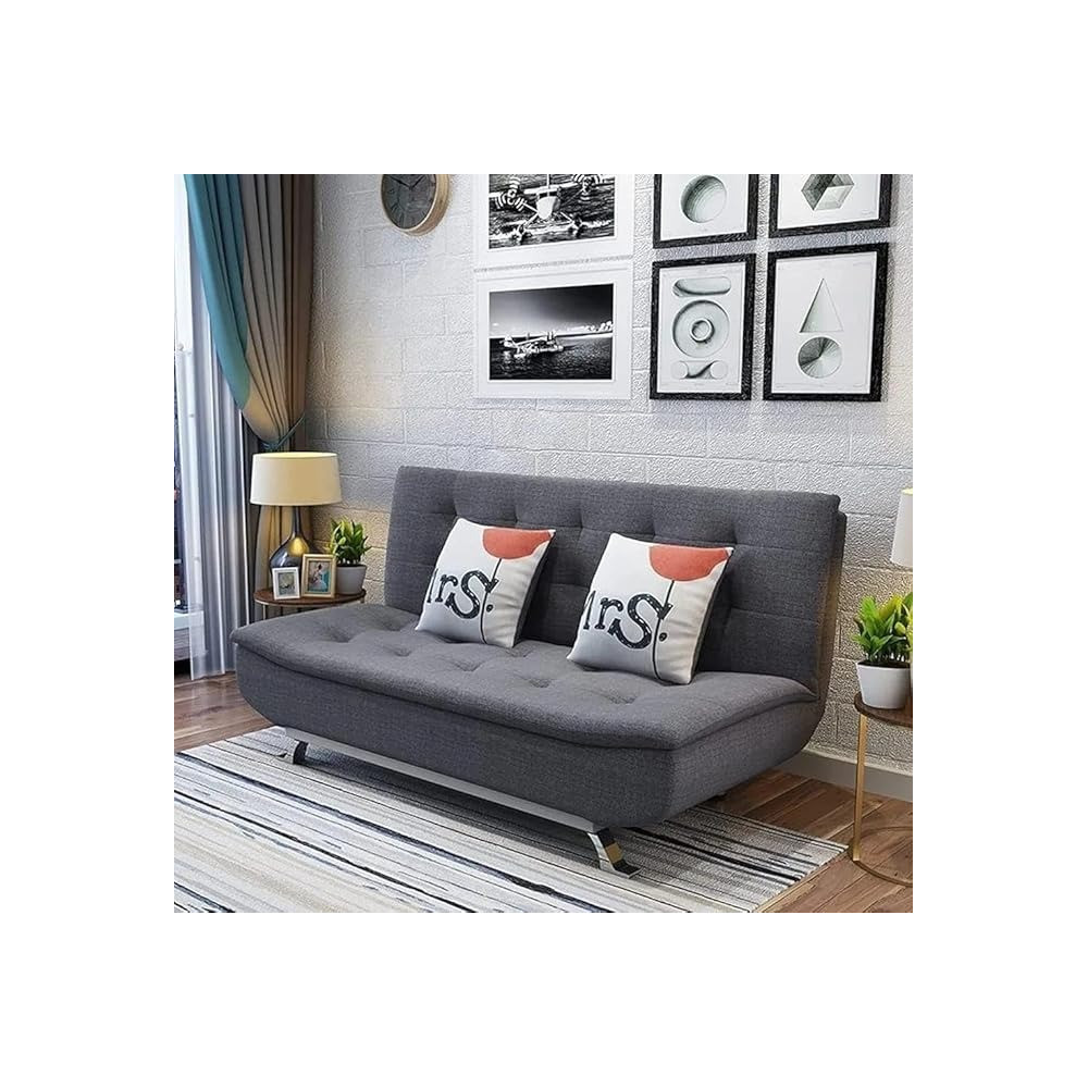Raj Furniture Fabric Multifunction Folding Foam Sofa Set, Grey