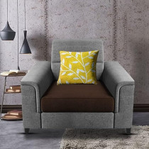 Raj Furniture Single Seater Sofa For Living Room, Brown/Grey