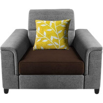 Raj Furniture Single Seater Sofa For Living Room, Brown/Grey