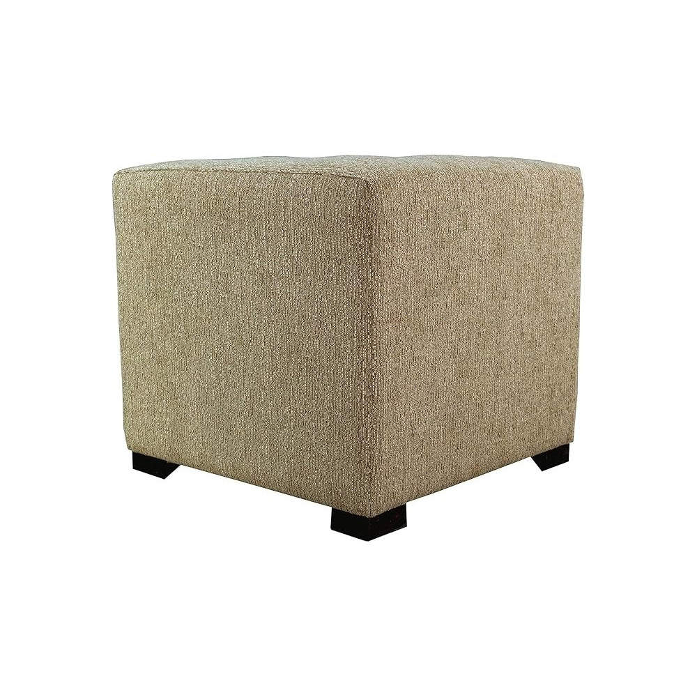 Mjl Furniture Designs Upholstered Cubed/Square Olivia Series Ottoman, 17 X 19 X 19, Doe