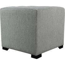 Mjl Furniture Designs Upholstered Cubed/Square Olivia Series Ottoman, 17 X 19 X 19, Smoke Grey