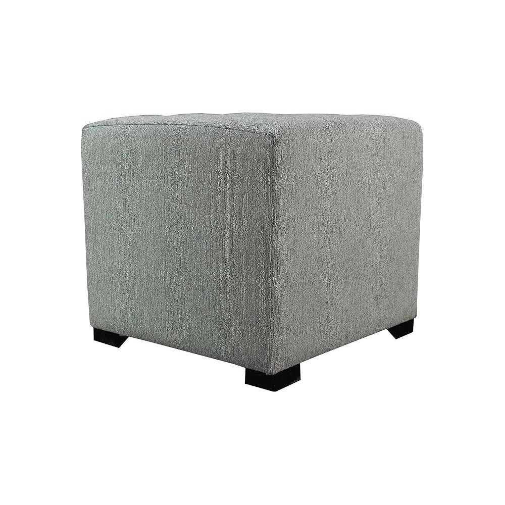 Mjl Furniture Designs Upholstered Cubed/Square Olivia Series Ottoman, 17 X 19 X 19, Smoke Grey