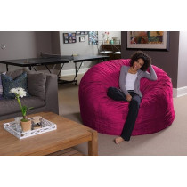 Sofa Sack Plush Ultra Soft Bean Bags Chairs For Kids, Teens, Adults Memory Foam Beanless Bag Chair With Microsuede Cover, Foam Filled Furniture For Dorm Room, Magenta