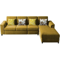 Raj Furniture Harmony 6-Seater L-Shape Sofa Set For Living Room, Yellow
