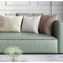 Raj Furniture Italian Minimalist Straight Row Fabric Luxury Living Room Sofa, Olive Green
