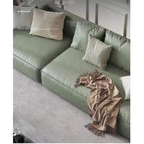Raj Furniture Italian Minimalist Straight Row Fabric Luxury Living Room Sofa, Olive Green