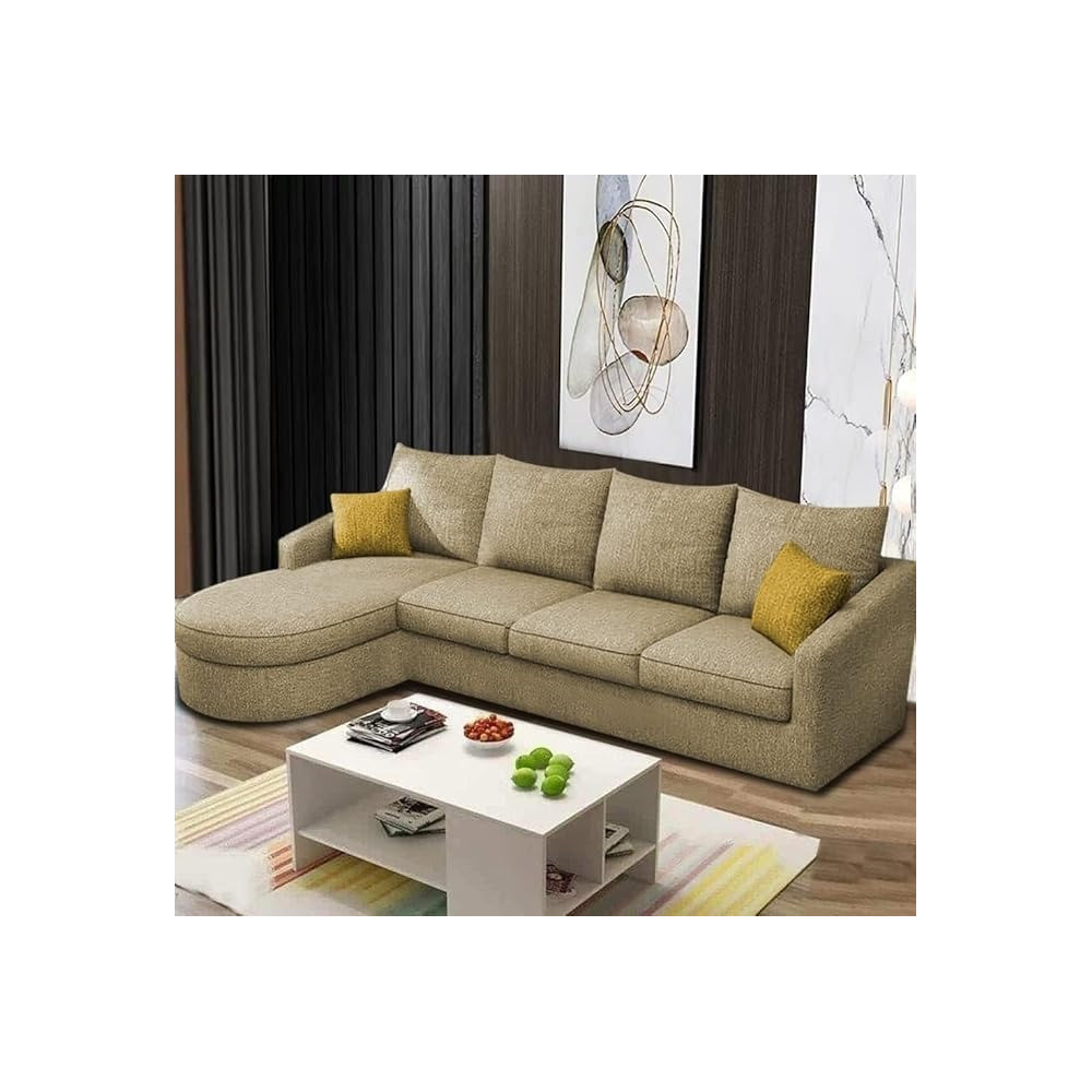 Ripple Furniture Sumptuous Serenity The Round Lounger, L-Shape, 6 Seater Sofa Set For Your Living Room, Lhs, Cream