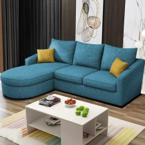 Raj Furniture Elegance Edge 4-Seater Sofa Set For Living Room, Lhs, Turquise