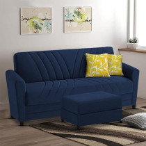 Ripple Furniture Elegance Essence 3 Seater Sofa Set With Ottoman, Blue