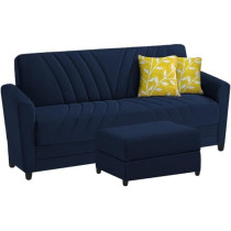 Ripple Furniture Elegance Essence 3 Seater Sofa Set With Ottoman, Blue