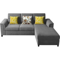 Raj Furniture Elegant 4 Seater L Shape Sofa Set For Living Room, Grey