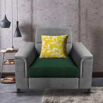 Raj Furniture Single Seater Sofa For Living Room, Green/Grey