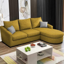 Raj Furniture 4-Seater Sofa Set For Living Room, Yellow