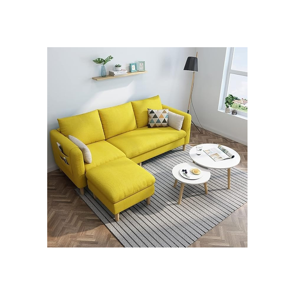 Raj Furniture Fabric Sofa Set Cotton Furniture Home Apartment Hotel Green, Yellow