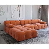 Raj Furniture Nordic L Shaped Sectional Sofa, Orange