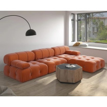 Raj Furniture Nordic L Shaped Sectional Sofa, Orange
