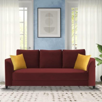 Raj Furniture Modern Elegance 3-Seater Sofa Set, Maroon