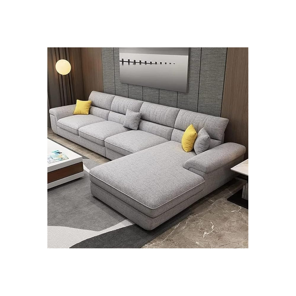 Raj Furniture Overstuffed Multifunction Wooden Frame Sofa Set, Grey