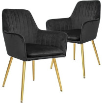 Ripple Furniture For Living Room, Dinning Room, Hotel Restaurant And Office Visitor Velvet Chair, Black