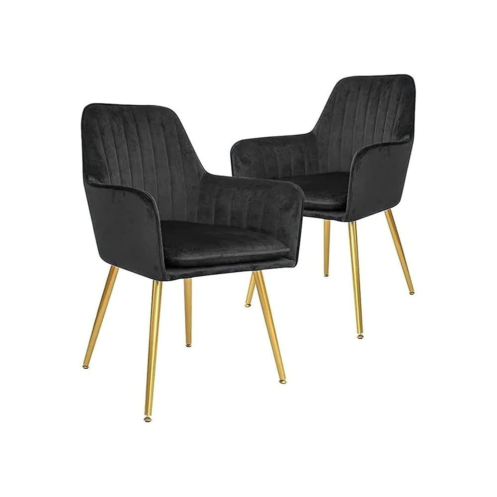 Ripple Furniture For Living Room, Dinning Room, Hotel Restaurant And Office Visitor Velvet Chair, Black