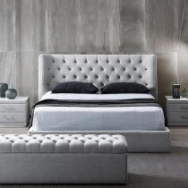 Raj Furniture Upholstered Storage Queen Bed And King Size Bed, 0 X 140 Cm, Grey