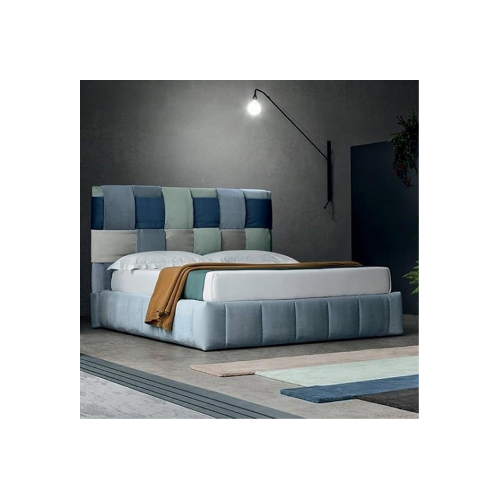 Raj Furniture Bed With Upholstered Headboard, 0 X 130 Cm, Multicolor