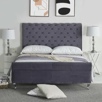 Raj Funiture Upholstered Sleigh Bed, 45 X 50 X 100 Cm, Espresso