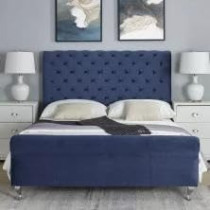 Raj Funiture Upholstered Sleigh Bed, 45 X 50 X 100 Cm, Espresso