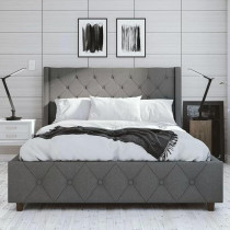 Raj Furniture Tufted Upholstered Platform Bed, 45 X 50 X 100 Cm, Multicolor