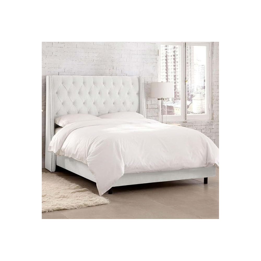 Raj Furniture Wingback Bed, 45 X 50 X 100 Cm, White