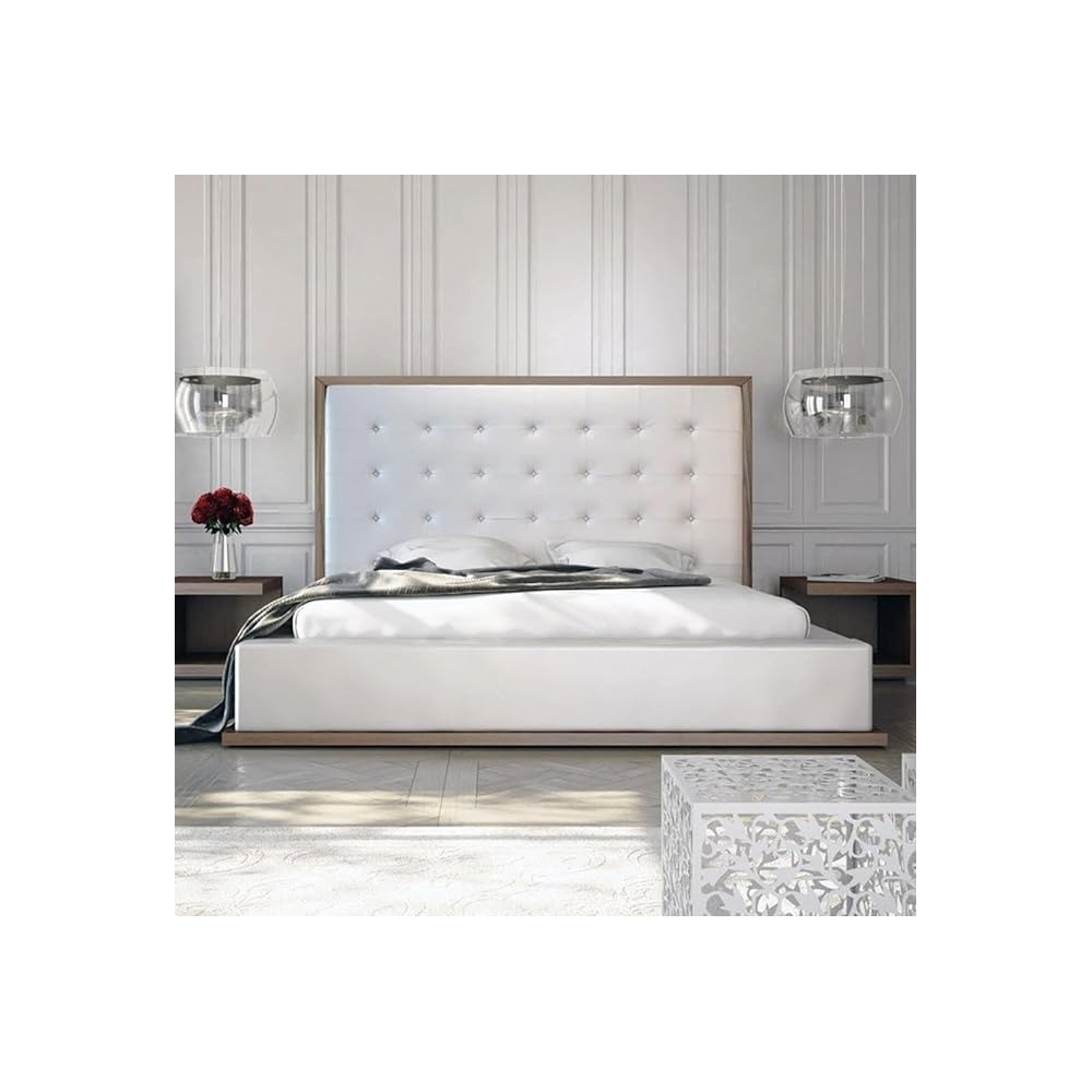 Raj Furniture Ludlow Bed In Queen And King Size, 45 X 50 X 100 Cm, White