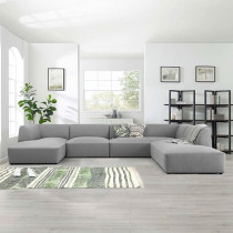 Raj Furniture Fabric Sectional Sofa, 350 X 160/250 X 70 Cm, White