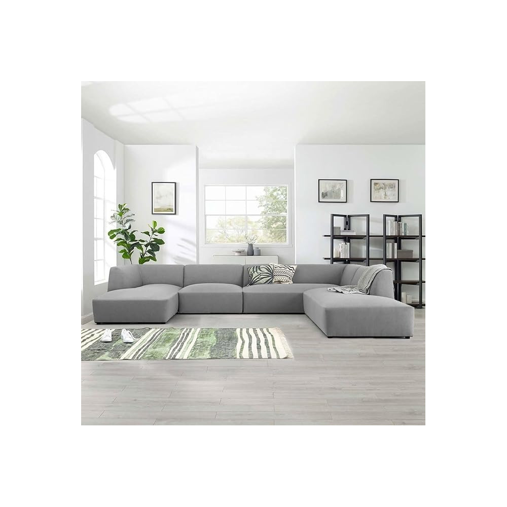 Raj Furniture Fabric Sectional Sofa, 350 X 160/250 X 70 Cm, White