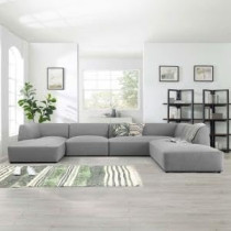Raj Furniture Fabric Sectional Sofa, 350 X 160/250 X 70 Cm, White