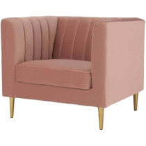 Raj Furniture Box Tufted Channel Armchair, 79 X 87 X 87 Cm, Orange