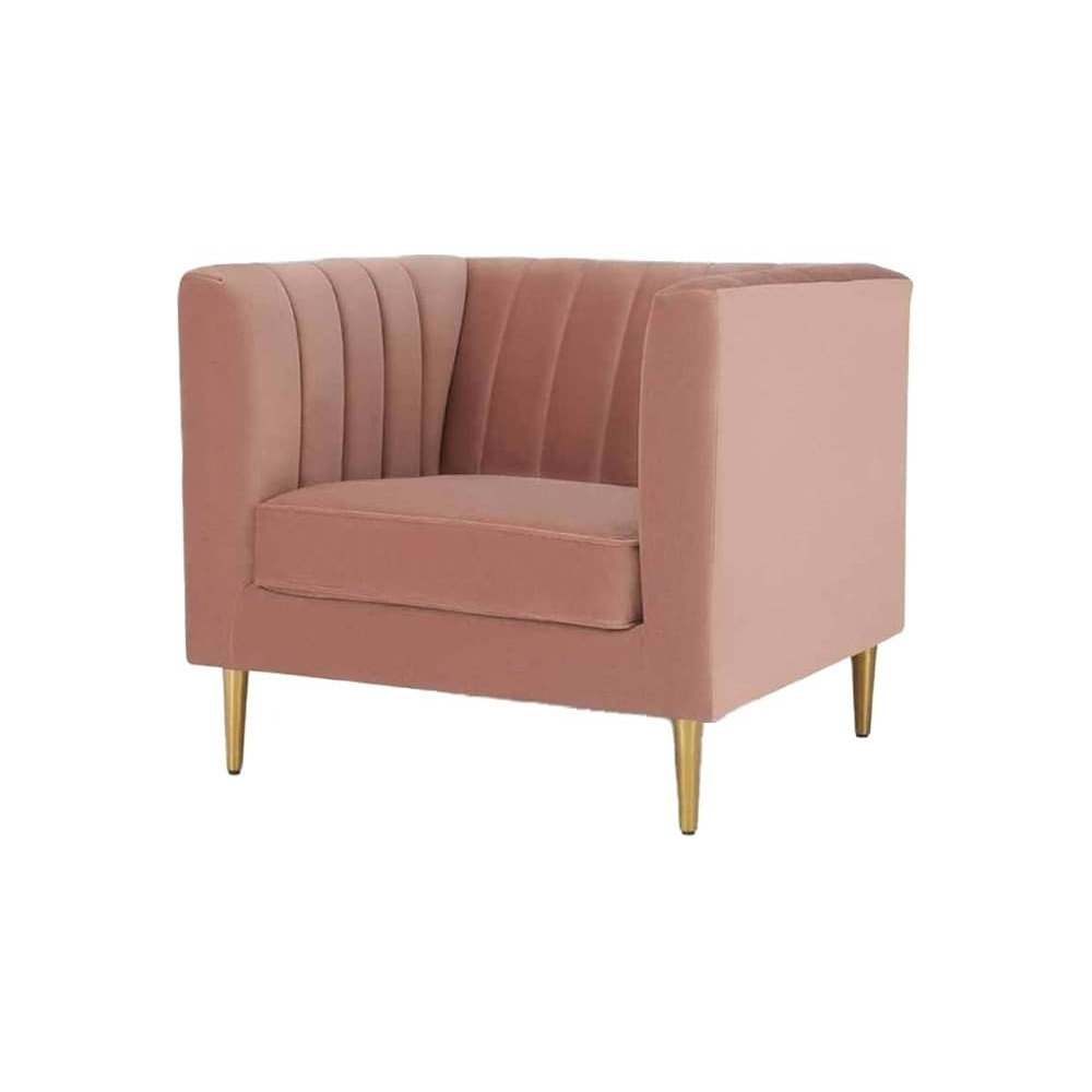 Raj Furniture Box Tufted Channel Armchair, 79 X 87 X 87 Cm, Orange