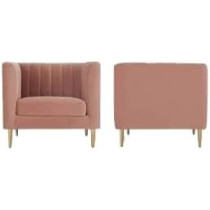 Raj Furniture Box Tufted Channel Armchair, 79 X 87 X 87 Cm, Orange