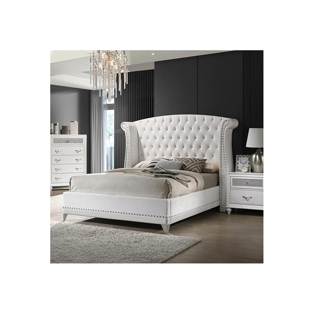 Ripple Furntiure Hand Tufted Bed, 45 X 50 X 100 Cm, White
