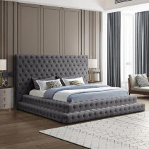 Raj Furniture Hand Tufted Velvet Bed, 45 X 50 X 100 Cm, Grey