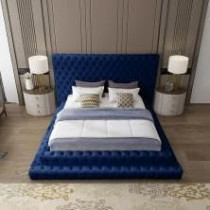 Raj Furniture Hand Tufted Velvet Bed, 45 X 50 X 100 Cm, Grey