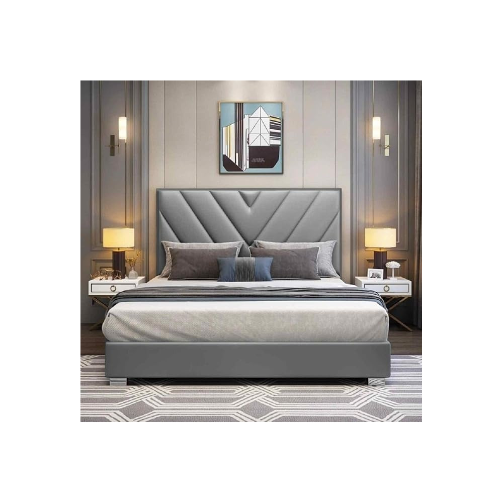 Raj Furniture Plush Velvet Bed Frame, 45 X 50 X 100 Cm, Grey
