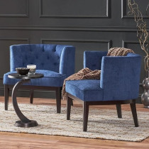 Raj Furniture Tufted Club Chair Set Of 2, 76 X 71 X 77 Cm, Blue