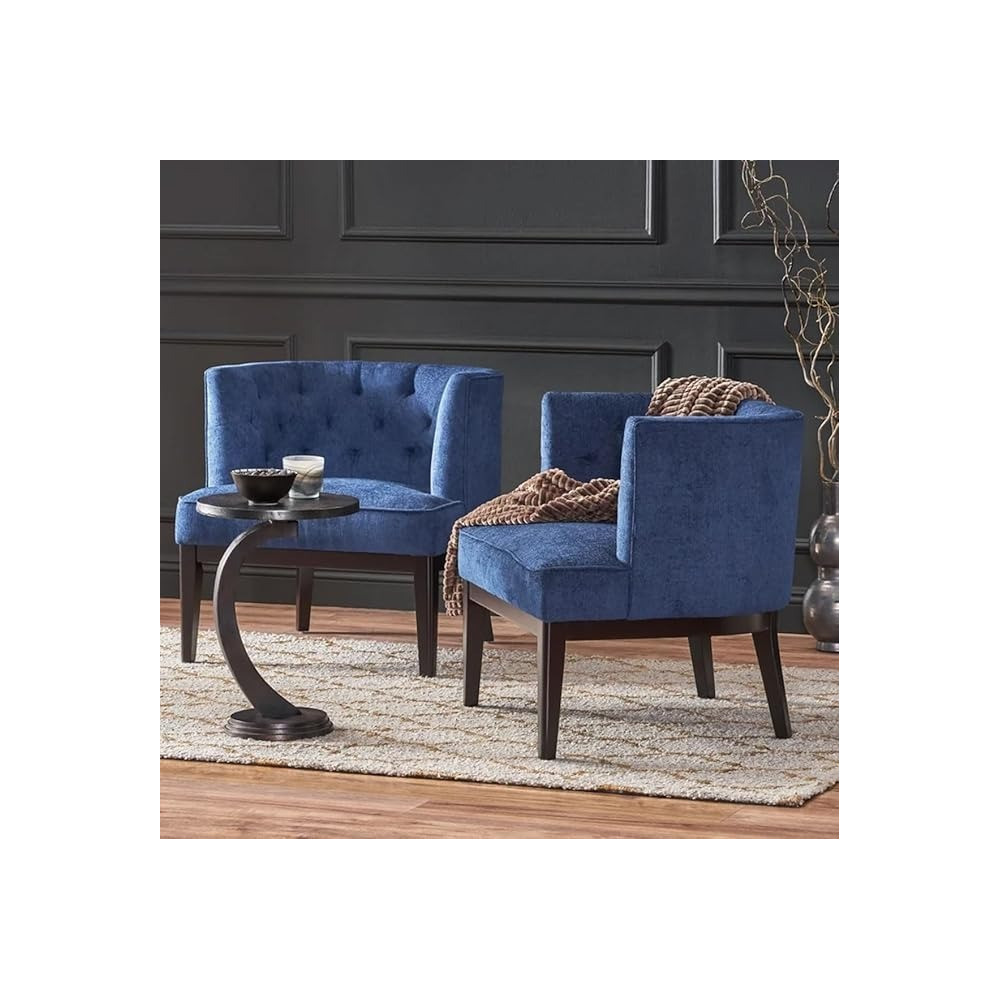 Raj Furniture Tufted Club Chair Set Of 2, 76 X 71 X 77 Cm, Blue