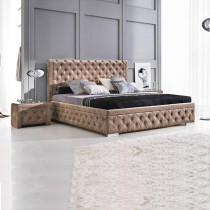 Raj Furniture Upholstered Bed Frame, 45 X 50 X 100 Cm, Brown