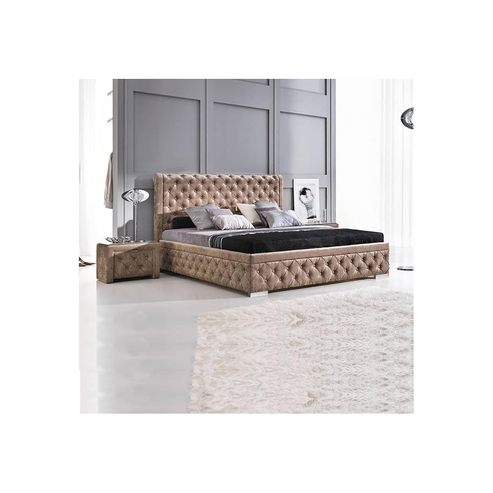 Raj Furniture Upholstered Bed Frame, 45 X 50 X 100 Cm, Brown