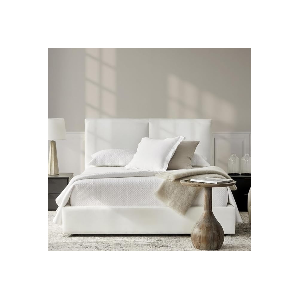 Raj Furniture Upholstered Bed Frame, 45 X 50 X 100 Cm, White