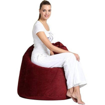 Comfy Maroon Suede Large Bean Bag