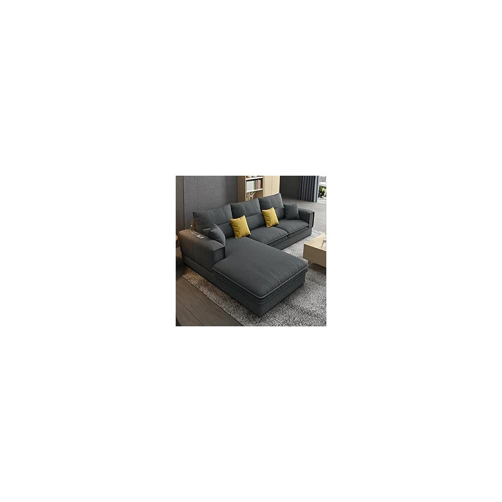 Ripple Furiture Modern, L Shape Sofa Comfort For Living Room, Right, Black