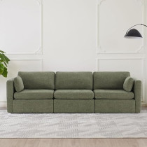 Ripple Furniture Mordern Designn New Elegant Three-Seater Sofa, Green
